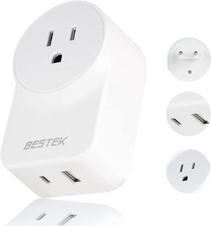 European Travel Plug Adapter, BESTEK International Power Plug with USB+Type C PD20W Outlet Adaptor Charger for US to Most of Europe EU Iceland Spain Italy France Germany1 Pack