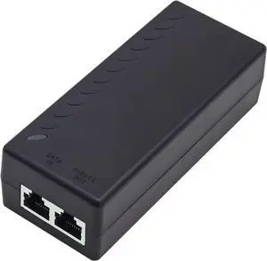Gigabit PoE+ Injector for Ethernet, 30W 48V with 10/100/1000Mbps & IEEE 802.3af/at Compliance. Extend Network up to 100M (328 ft) Plug and PlayBlack