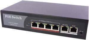 axGear PoE Network Switch 10/100m Power Injector 4 Port + 2 Port Power Over Ethernet