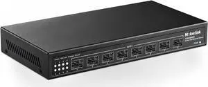 MokerLink 8 Port 10Gbps SFP+ Switch, Support 1G SFP and 10G SFP+, 160Gbps Bandwidth, Fanless Unmanaged Plug and Play Ethernet Switch, Welcome to consult