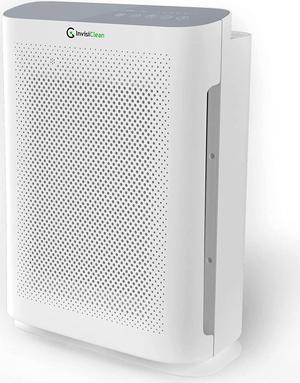 InvisiClean Aura II Air Purifier for Home Allergies & Pets | 4-in-1 H13 True HEPA Filter/Ionizer/Carbon + UV Light | Portable Air Purifiers for Large Room & Bedroom Odor Elimination