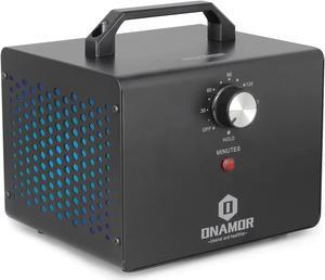 ONAMOR Ozone Generator 12000mg/h - Ozone Machine Ionizer & O3 Deodorizer for Home, Basement, Smoke, and Pet Room. (Eliminating Odors Area up to 2000 Square Feet - All Metallic Black)