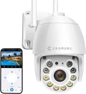 360° View Pan/Tilt/Digital Zoom 3MP WiFi Security Camera Outdoor, Motion Detection, Humanoid Tracking, Floodlight&Siren Alarm, Color Night Vision, PC&Mobile Remote View, Two-Way Audio PTZ