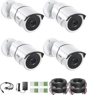 ZOSI 4PACK 1920TVL 1080P HD TVI Security Cameras 120ft Night Vision CCTV Cameras Home Security Day/Night Waterproof Camera for 720P,1080P,5MP,4K HD-TVI Analog DVR Systems