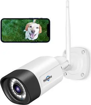 Hiseeu 5MP Wireless Pro Security Camera Wireless Outdoor, Home Security, Spotlight Color Night Vision, 2.4Ghz & 5Ghz Wi-fi, SD Card and Cloud Storage Supported, Compatible with Alexa