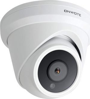 ONWOTE 4K 8MP UltraHD PoE IP Security Camera Turret, AI Human Vehicle Detection, 3840x2160 8 Megapixels, 128° Field of View, Video Audio, Indoor Outdoor, 100ft IR, Add-on Camera to PoE NVR System