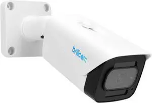 Brillcam Ultra HD 4K Security Camera Outdoor, 8MP Bullet PoE IP Camera with Night Vision, 2.8mm Lens Camera for Home Security, Smart Human Detection, Up to 256GB Micro SD Card, IP67 Waterproof