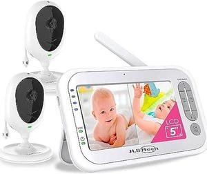 Dr.meter 5'' Baby Monitor with 2 Cameras, 720p HD Video Baby Monitor with  Camera and Audio, Baby Camera Monitor with Remote PTZ, 2-Way Talk, 4X Zoom