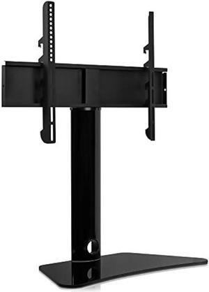 Mount-It! Universal Swivel TV Stand | Tabletop TV Stand for 32-55 Inches Screen | Replacement TV Stand with Anti-tip and Tempered Glass Base | 88lbs Capacity and VESA Compatible up to 600x400mm