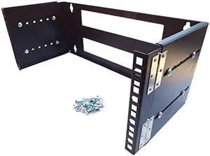 4U 19-Inch Hinged Extendable Wall Mount Bracket Network Equipment Rack - Black