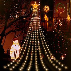 Smart Christmas Decorations Lights with Star Topper, 11.48ft 350 LED DIY  Waterfall Tree Lights with Remote Timer Color Changing Lights Music Sync  APP Control for Indoor Outdoor Yard Patio Party Decor 
