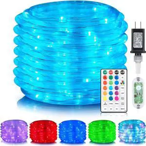 ANJAYLIA 105FT 320 LED Color Changing Rope Lights with Plug and Remote ANJAYLIA 105FT 320 LED Color Changing Rope Lights with Plug and Remote