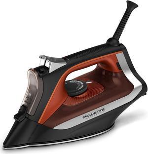 Rowenta Access Stainless Steel Soleplate Steam Iron for Clothes 300 Microsteam Holes, Cotton, Wool, Poly, Silk, Linen, Nylon 1700 Watts Portable, Ironing, Fabric Steamer, Garment Steamer DW2360, Black