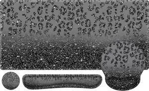 iLeadon Mouse Pad Set, 4in1 Ergonomic Desk Mat with Wrist Rest | Keyboard Wrist Rest and Coaster Set with Mouse Pad, Desk Pad Mat and Keyboard Pad for Home Office, Black Leopard iLeadon Mouse Pad Set, 4in1 Ergonomic Desk Mat with Wrist Rest | Keyboard Wrist Rest and Coaster Set with Mouse Pad, Desk Pad Mat and Keyboard Pad for Home Office, Black Leopard