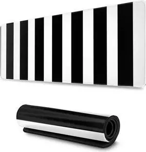 Black White Striped Gaming Mouse Pad XL, Non Slip Rubber Base Mousepad, Stitched Edges Desk Pad, Extended Large Mice Pad,31.5 X 11.8 Inch Black White Striped Gaming Mouse Pad XL, Non Slip Rubber Base Mousepad, Stitched Edges Desk Pad, Extended Large Mice Pad,31.5 X 11.8 Inch
