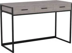 Martha Stewart Ollie Home Office Desk with 3 Drawers in Gray Wood Grain with Oil Rubbed Bronze Hardware Martha Stewart Ollie Home Office Desk with 3 Drawers in Gray Wood Grain with Oil Rubbed Bronze Hardware