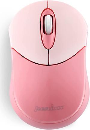 Perixx PERIMICE-802PK Wireless Bluetooth Mouse - Portable Design - Compatible with Windows, iOS, and Android PC, Laptop, Tablet, and Smartphone - Pink (12141)