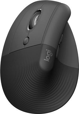 Logitech Lift Left Vertical Ergonomic Mouse, Left-handed, Wireless, Bluetooth or Logi Bolt USB, Quiet clicks, 4 buttons, compatible with Windows/macOS/iPadOS, Laptop, PC - Graphite