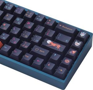 JOMKIZ PBT Keycaps, 146 Keys Mictlan Dye Sublimation Cherry Profile Keycaps Japanese Keycap Set for Cherry MX Switches ISO/ANSI Layout Mechanical Keyboards