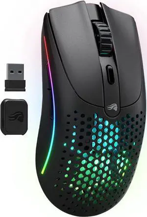 Glorious Gaming Model O 2 Wireless Gaming Mouse - Hybrid 2.4GHz & Bluetooth Wireless, 68g Superlight, Long Battery Life, 26k BAMF 2.0 Sensor, RGB, Ambidextrous, 6 Buttons, PTFE Feet - Black Glorious Gaming Model O 2 Wireless Gaming Mouse - Hybrid 2.4GHz & Bluetooth Wireless, 68g Superlight, Long Battery Life, 26k BAMF 2.0 Sensor, RGB, Ambidextrous, 6 Buttons, PTFE Feet - Black