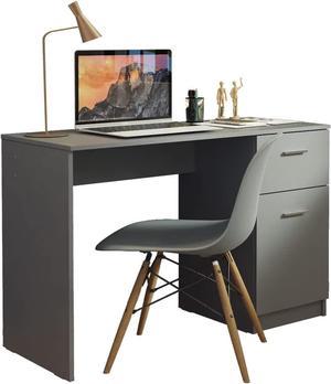 Madesa Compact Computer Desk Study Table for Small Spaces Home Office 43 Inch Student Laptop PC Writing Desks with Storage and Drawer - Gray