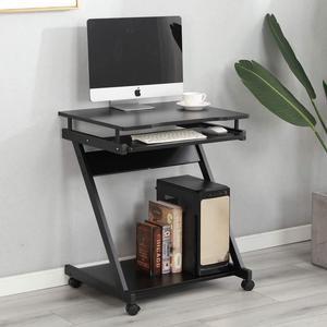 SDHYL Laptop Desk Mobile Standing Laptop Cart Small Workstation with Keyboard Tray Work Stand for Small Space, Black