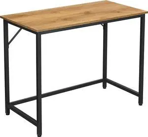VASAGLE Computer Desk, Gaming Desk, Home Office Desk, for Small Spaces, 19.7 x 39.4 x 29.5 Inches, Industrial Style, Metal Frame, Honey Brown and Black ULWD041B05V1