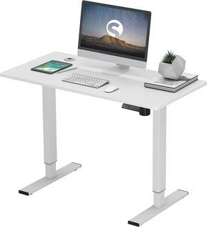 soges 47.2 Inch Electric Standing Desk Ergonomic Height Adjustable Computer Desk Sit Stand Desk Home Office Desks White Standing Desk, White,10NBZYELT-120WNA-CA