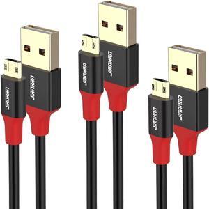 Micro USB CableJianHan 3 Pack 66ft33ft16ft Reversible USB to Micro USB Charger Cable Android Charging Cord for Samsung Galaxy S7 S6 Edge S5 J7 J5 J3LGSonyPS4XboxBlack