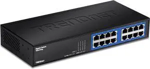 16-Port Unmanaged Gigabit GREENnet Desktop Metal Switch, Ethernet Splitter, Fanless,16 x RJ-45 Ports, 32 Gbps Forwarding Capacity, TEG-S16DG