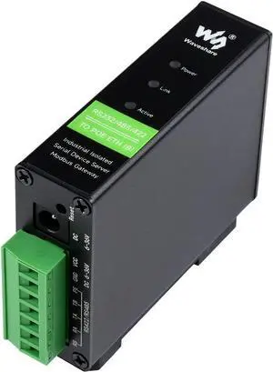 waveshare RS232/485/422 to RJ45 Ethernet Converter, TCP/IP to Serial, Modbus Gateway Support, Industrial Isolated Rail-Mount RS232/485/422 Serial Server with POE Function, Multi Communication Modes waveshare RS232/485/422 to RJ45 Ethernet Converter, TCP/IP to Serial, Modbus Gateway Support, Industrial Isolated Rail-Mount RS232/485/422 Serial Server with POE Function, Multi Communication Modes