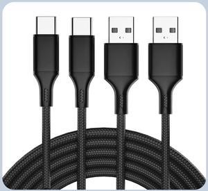 2pack TypeC to USBA Cable 3A Fast Charging Nylon USB C Charging Cable Cord Compatible for Samsung Galaxy S22 S20 fe S10 Plus A53 A73 A33 Tab A LG VelvetPS5 ControllerSmart Phone 66FT