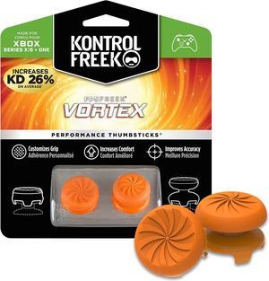 KontrolFreek FPS Freek Vortex for Xbox One and Xbox Series X Controller | Performance Thumbsticks | 1 High-Rise Convex, 1 Mid-Rise Concave | Orange