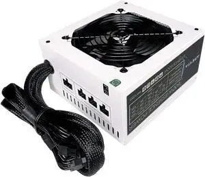 Apevia ATX-ES600-WH Essence 600W ATX Semi-Modular Gaming Power Supply with Auto-Thermally Controlled 120mm Black Fan, 115/230V Switch, All Protections, White Casing