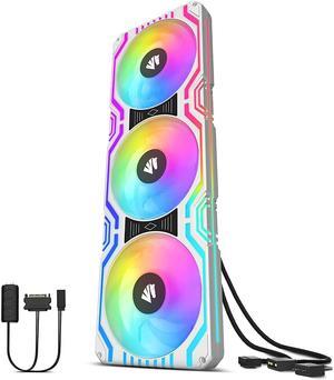 Asiahorse Matrix 56 Addressable RGB LEDs All-in-One Square Frame Integrated Fan with MB Sync/Analog Controller for Computer Case and Liquid Cooling System