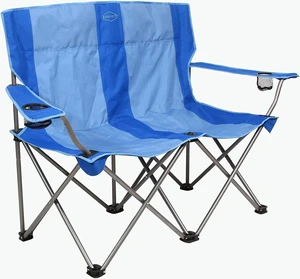 Kamp-Rite Portable 2 Person Folding Outdoor Camping Chair Loveseat with 2 Cupholders for Camping, Tailgating, and Sports, 500 LB Capacity, Blue Kamp-Rite Portable 2 Person Folding Outdoor Camping Chair Loveseat with 2 Cupholders for Camping, Tailgating, and Sports, 500 LB Capacity, Blue