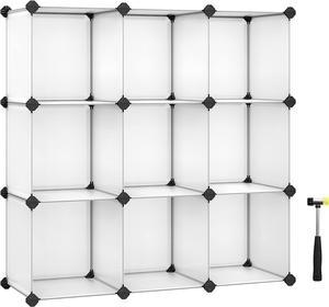 SONGMICS Cube Storage Organizer, 12 Cube Closet Organizers 36.6 x 12.2 x 36.6 Inches, White ULPC115S