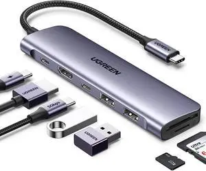 USB C Hub for Laptop Revodok 7 in 1 Dock 4K HDMI to USB C Adapter | 100W PD Charging USB-C & 2 USB-A 5Gbps Data Ports SD/TF Card Reader for MacBook Neo/Pro/Air iPad Pro XPS Thinkpad USB C Hub for Laptop Revodok 7 in 1 Dock 4K HDMI to USB C Adapter | 100W PD Charging USB-C & 2 USB-A 5Gbps Data Ports SD/TF Card Reader for MacBook Neo/Pro/Air iPad Pro XPS Thinkpad