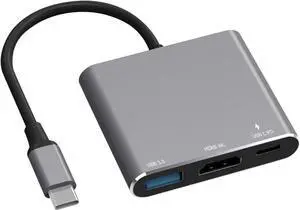 Battony Multiport AV Adapter with 4K HDMI Output USB 3.0 Port & USB-C Fasting Charging Port Compatible for MacBook Pro M1/16-20 Air M1/18-20 Ipad pro iMac and Other usbc Devices