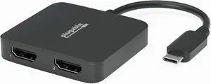 USB C to HDMI Adapter for Dual Monitors 4K 60Hz Compatible with Windows Chromebook USBC Thunderbolt USB4 Laptops MST Extended Display Type C Multi HDMI Port Adapter Driverless USBC-MSTH2