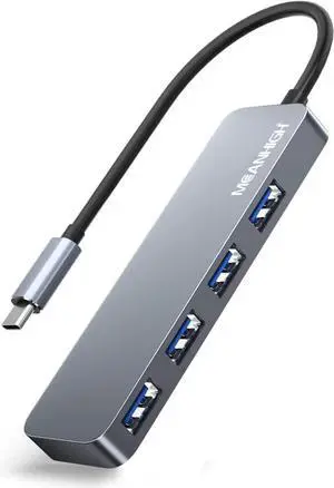 USB C Hub USB 3.0 Hub for Laptop 4 Port USB Expander Multiport USB Splitter Type C Hub Dongle for MacBook Pro, Mac Mini iMac, Dell, HP, Chromebook, PC Flash Drive HDD
