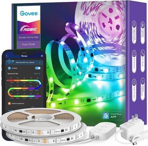 Govee 32.8ft RGBIC LED Strip Lights, LED Light Strips Bluetooth Control, Segmented DIY, Intelligent Color Picking, Music Sync, 64 Scene Modes LED Lights for Bedroom Gaming Room, 2 Rolls of 16.4ft