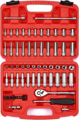 MIXPOWER 62-Piece 1/4-Inch Dr. Master Socket Set with Ratchets,Universal Joint, Drive Extension Bar Set with 1/4'' Dr. Bits Set, SAE/Metric, 6-Point, 5/32-Inch - 9/16-Inch, 4 mm - 14 mm, CR-V Socket MIXPOWER 62-Piece 1/4-Inch Dr. Master Socket Set with Ratchets,Universal Joint, Drive Extension Bar Set with 1/4'' Dr. Bits Set, SAE/Metric, 6-Point, 5/32-Inch - 9/16-Inch, 4 mm - 14 mm, CR-V Socket