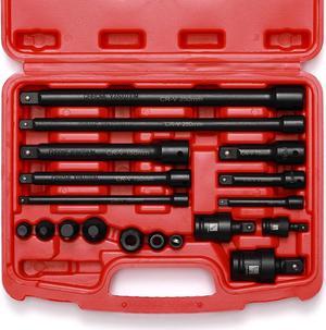 Mayouko 18-Piece Drive Tool Accessory Set, Socket Accessory Set, Includes Socket Adapters, Extensions, Universal Joints and Impact Coupler