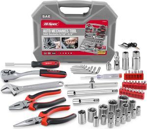 Hi-Spec 67pc SAE Auto Mechanics Tool Kit Set. Complete Essential Hand Tools. DIY Repair in a Box