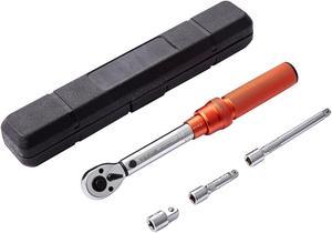 VEVOR Torque Wrench, 1/4-inch Drive Click Torque Wrench 20-200in.lb/3-23n.m, Dual-Direction Adjustable Torque Wrench Set, Mechanical Dual Range Scales Torque Wrench Kit with Adapters Extension Rod