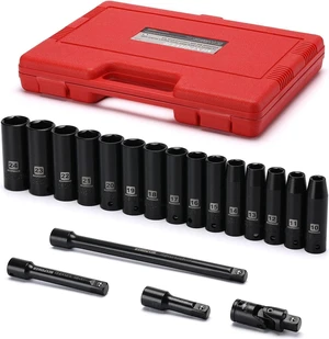 MIXPOWER 1/2-Inch Drive Deep Impact Socket Set, CR-V, Metric Size 10-24mm, 6 Point, Perfect for Home, Mechanic and Repair Project, 19-Piece Sockets Set with Extension Bar and Universal Joints. MIXPOWER 1/2-Inch Drive Deep Impact Socket Set, CR-V, Metric Size 10-24mm, 6 Point, Perfect for Home, Mechanic and Repair Project, 19-Piece Sockets Set with Extension Bar and Universal Joints.