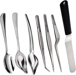 Culinary Specialty Tools, Professional Chef Plating Kit, 7 Piece Stainless Steel Set