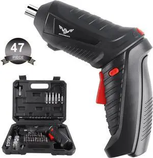 47 in 1 Electric Screwdriver Set 3.6V Cordless & Rechargeable 3.5N·m Max Torque USB Power Rechargeable Screwdriver with 44pcs Driver Bits Ideal for Small Projects
