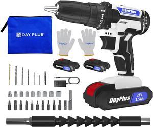 GardenJoy Cordless Power Drill Set: 12V Electric Drill with Fast Charg